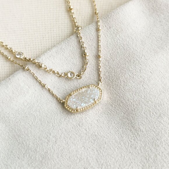 Kendra Scott Gold Necklace with White Stone - Picture 2 of 4